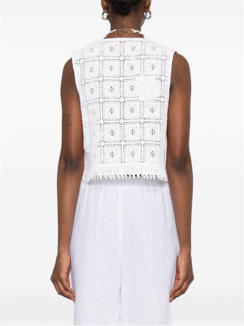 Maglia donna Emme Marella gilet crochet bianco EMME Marella | TENENTE001